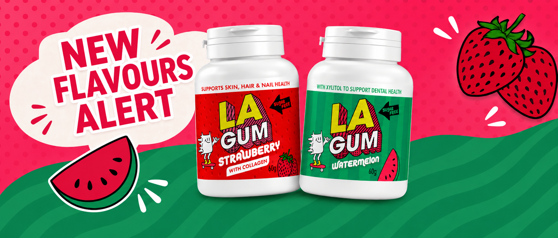 Meet Our Juicy New Flavours: LA Gum Strawberry & Watermelon