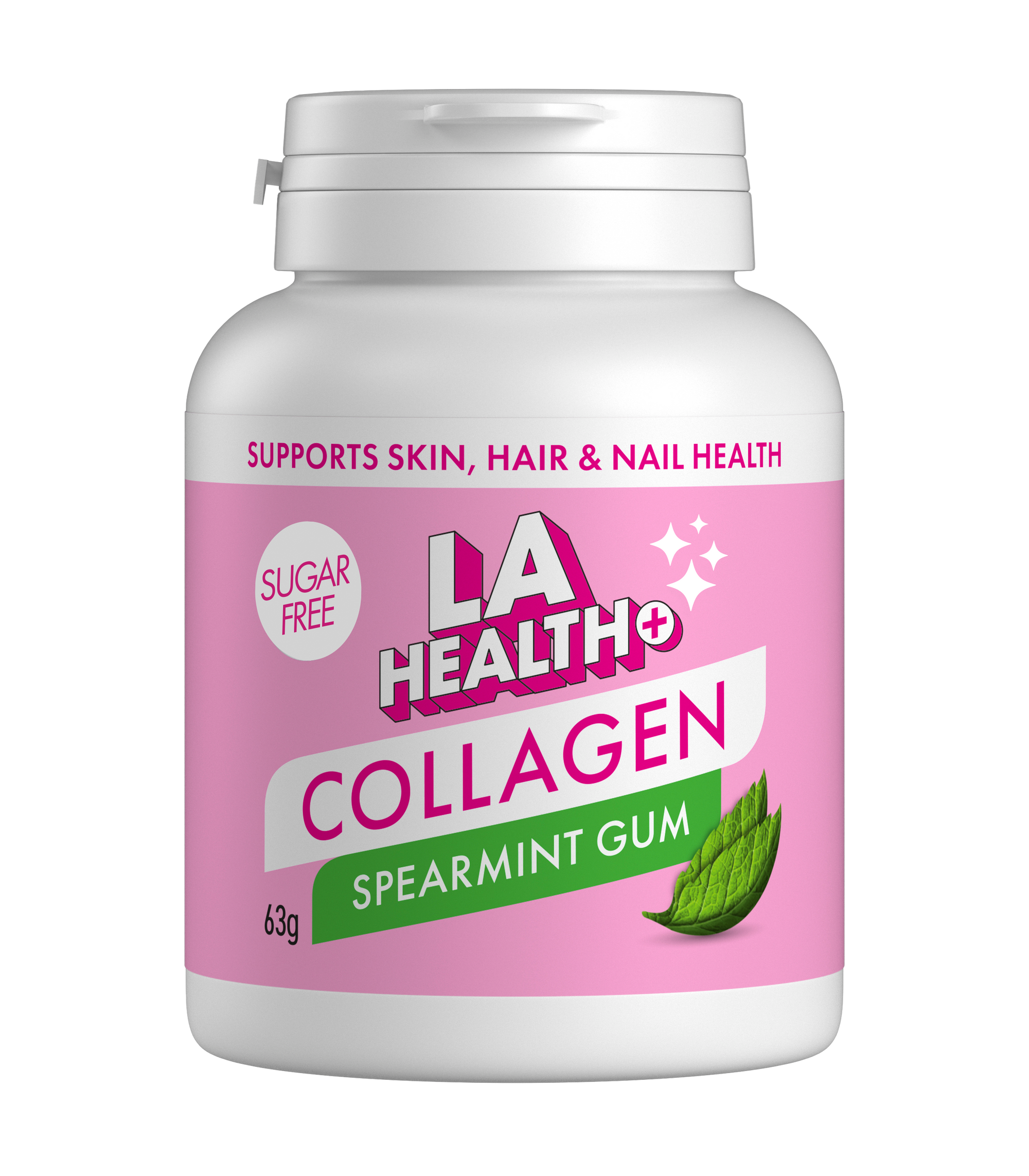 LA Health Collagen Gum Spearmint. Box of  24 - 3 x 8 packs