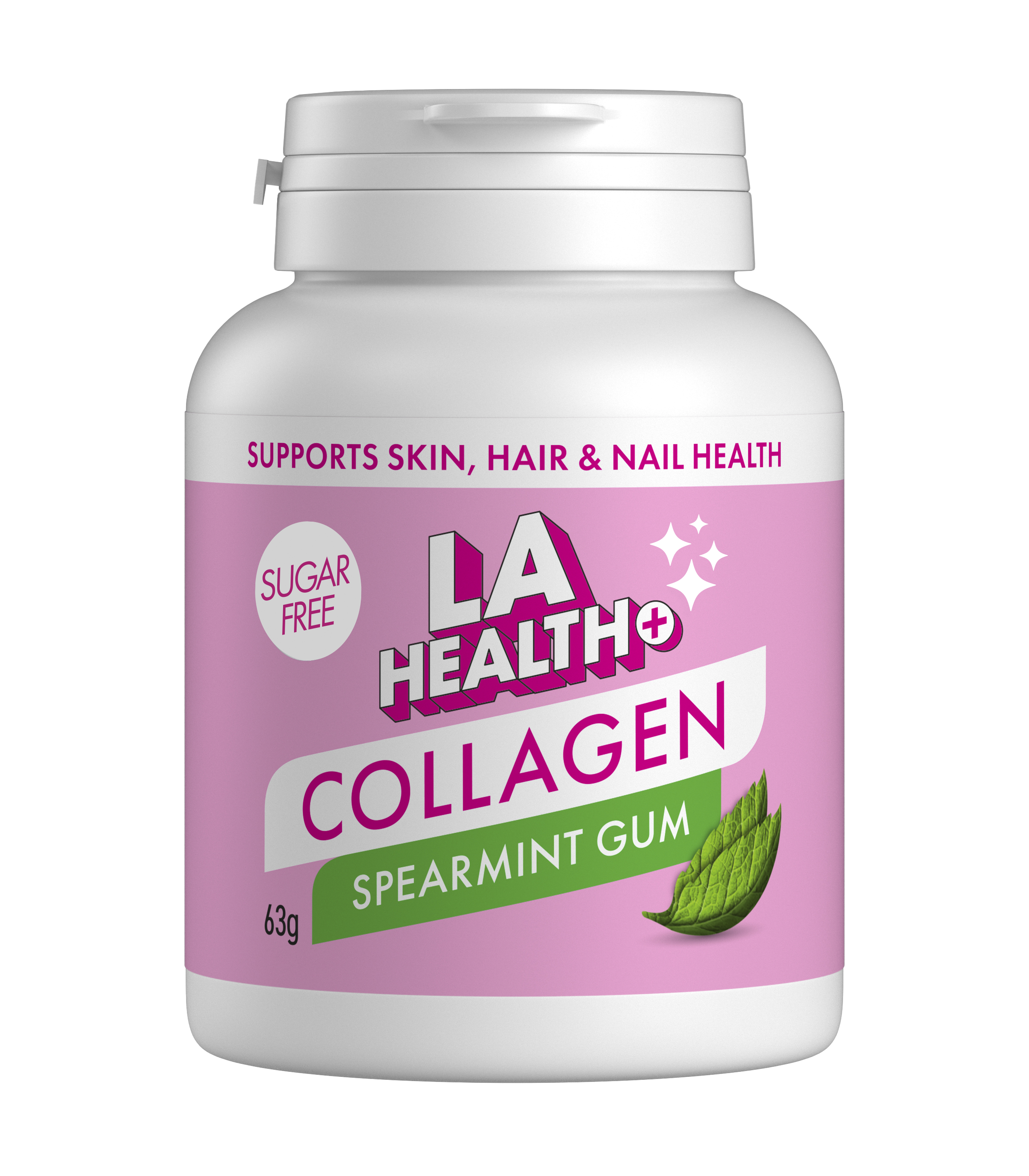 LA Health Collagen Gum Spearmint. Box of  24 - 3 x 8 packs