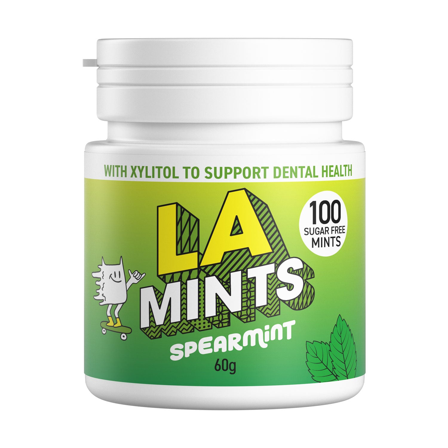 LA Mints Sugar Free Spearmint Mints with Xylitol. Box of  24 - 4 x 6 packs